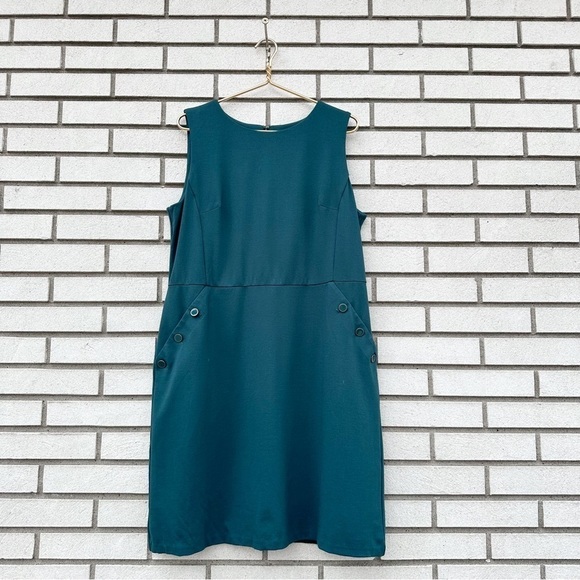Talbots Green Sheath Button Ponte A-Line Dress - Picture 1 of 7